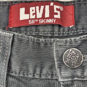 Levis 511 Skinny Corduroy Pants Mens 29x29‎ Charcoal Gray 18 Reg Stretch Cord